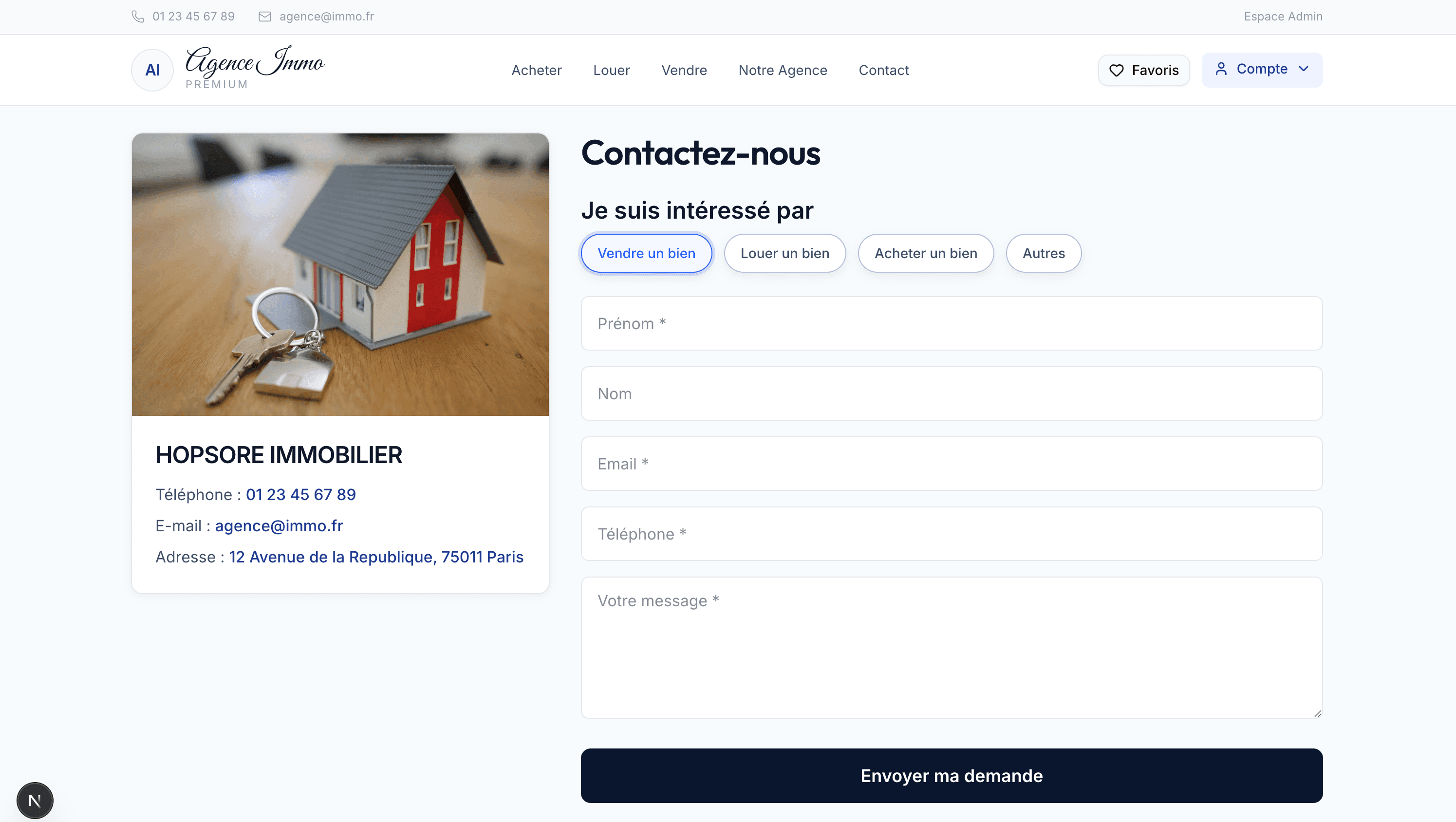 Parcours de contact immobilier