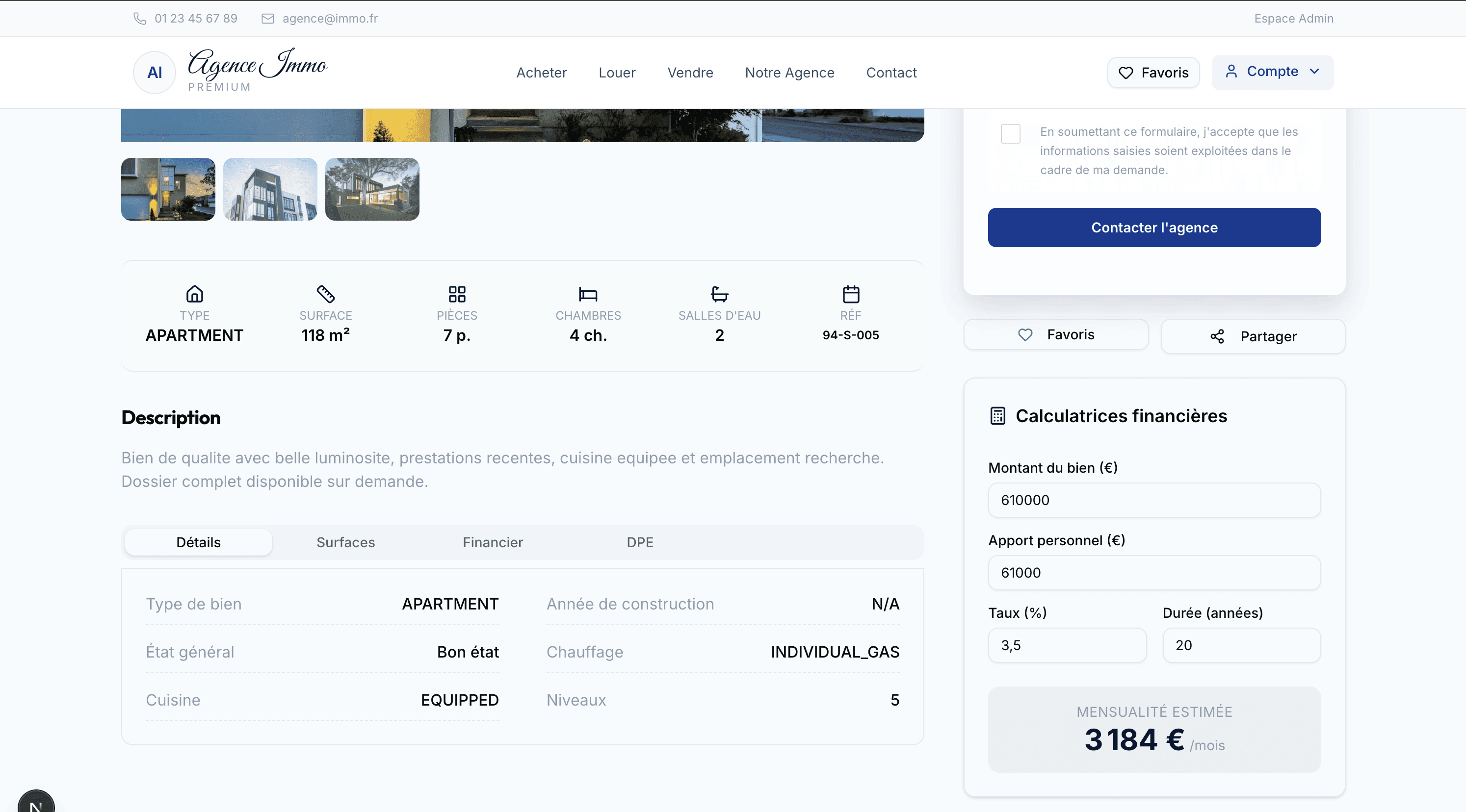 Detail de bien immobilier